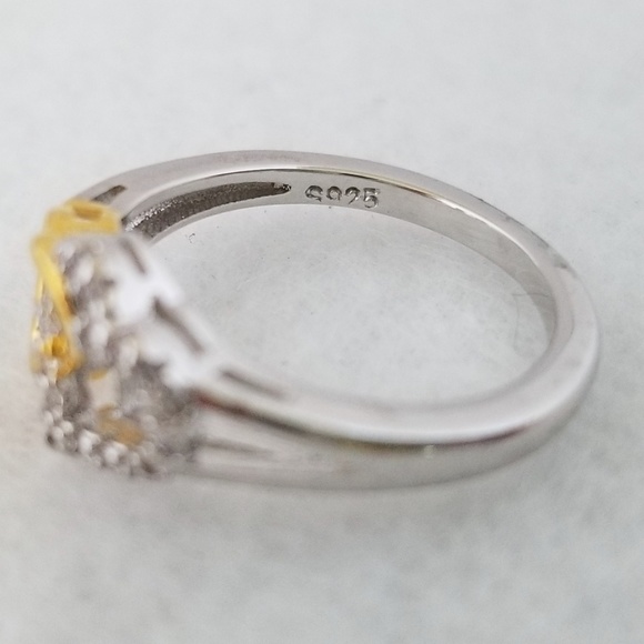 Sterling & 18k Hearts Ring - Picture 6 of 8